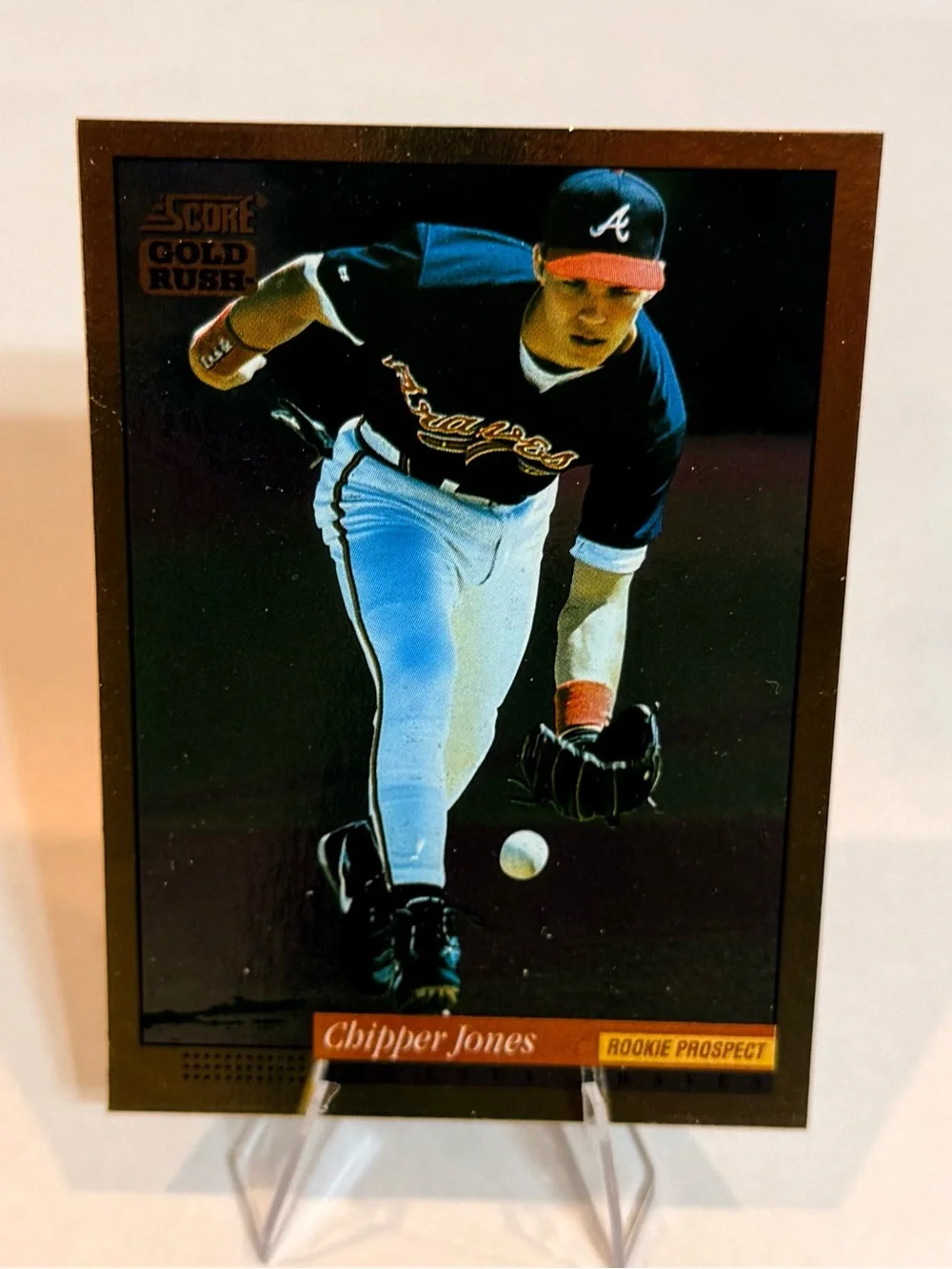 1994 Pinnacle Score Gold Rush # 572 Chipper Jones Rookie Prospect Atlanta Braves